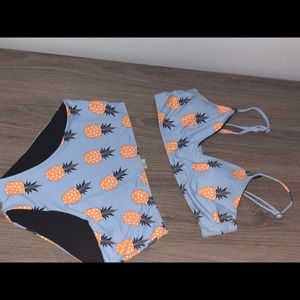 super cute pineapple highwaisted bikini